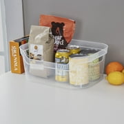 Mainstays Medium Open Bin, Clear Plastic Scoop-Front Easy Access Storage Bin, 8 Pack
