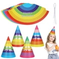 thumbnail image 1 of 20 piezas sombreros de fiesta de papel, sombreros de cono para fiesta de cumpleaños, sombreros de fiesta de feliz cumpleaños, sombreros de cono de papel (colores mezclados), 1 of 3
