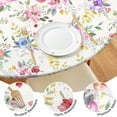 thumbnail image 4 of Round Fitted Tablecloth with Elastic Edges Fits 36"-44" Round Tables Pioneer Colorful Floral Waterproof Table Cover Washable Indoor and Outdoor for Party Kitchen Dinner Banquet Patio Picnic, 4 of 7