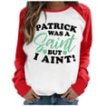 thumbnail image 2 of YWDJ Clover Crop Tops for Women Trendy Green Blouses St Patricks Day Pullover Tops Irish Themed Tee Tops Raglan Sleeves Patchwork Round Neck Top Round Neck Top/shirt, 2 of 4
