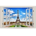 thumbnail image 2 of VWAQ Eiffel Tower Wall Stickers For Bedroom - Paris Window Wall Decal - NWT8 (22" H X 33" W), 2 of 2