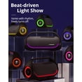 thumbnail image 5 of Tronsmart Altavoces Bluetooth Bang actualizados de 60 W con subwoofer, altavoz Bluetooth resistente al agua IPX6 con luz de 7 colores, tiempo de reproducción de 15 horas, ecualizador personalizado, al, 5 of 5