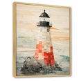 thumbnail image 2 of Designart "Red And White Coastal Lighthouse" Beach Light House Floater Framed Canvas Wall Art, 2 of 5