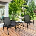 thumbnail image 2 of Costway 2PCS Patio Chairs Outdoor Dining Chair sturdy Garden Deck Yard with Armrest Black, 2 of 12