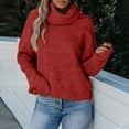 thumbnail image 2 of Womens Sweaters Long Sleeve Fall Winter Casual Tops Turtleneck Lightweight Soft Sweaters Fashion Pullover Loose Tunic Winter Clothes, 2 of 6