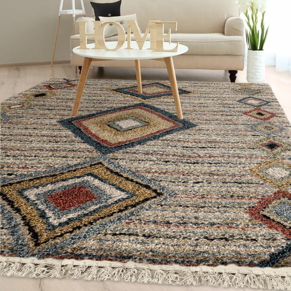 Orian Rugs Bedouin Tribal Door Area Rug or Runner with Fringe