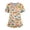 Beige, variant on Scrubs Tops for Women Cute Kitty and Clouds Print Short Sleeve Nurse Working Uniforms Cartoon Pattern Tops with Pockets