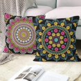 thumbnail image 4 of LAICAIW Mandala Pillow Covers 16x16 Inch, Hippie Bohemian Decorative Throw Pillow Covers Square Cotton Linen Boho Couch Pillow Cases for Home Decor, Set of 4 (No Insert Included), 4 of 7