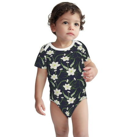 

Yiaed Lilies Flowers Print Baby Short-Sleeve Bodysuit Newborn Clothes Baby Clothes Baby Onesies Newborn Onesies-6 Months