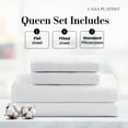 thumbnail image 2 of Casa Platino Queen Sheet Set – Naturally Cool 100% Soft Cotton Sheets, Luxury Percale for Everyday Living, 15” Deep Pocket, Low Pill Easy Wash – White, 2 of 7