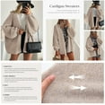 thumbnail image 3 of PRETTYGARDEN Womens Oversized Cardigan Sweaters 2025 Fall Long Lantern Sleeve Knit Open Front Lightweight Sweater, 3 of 10