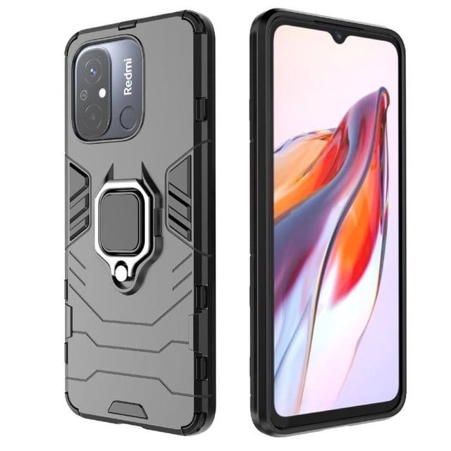 Funda para Xiaomi Redmi 12C con Soporte Anillo Giratorio 360° y Protección Resistente a Golpes y Caídas
