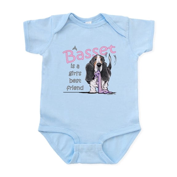 CafePress - Basset Girls Friend Infant Bodysuit - Baby Light Bodysuit, Size Newborn - 24 Months