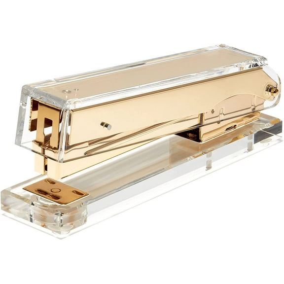 Gold Acrylic Clear Stapler - Modern Office Desk Accessory
