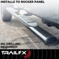thumbnail image 3 of TrailFX Nerf Bar A7068B TFX 5 Oval Bent Side Bars; With Step Pads; 5 Inch Oval Bent; Powder Coated; Black; Steel; With Welded End Caps; Rocker Panel Mount, 3 of 3