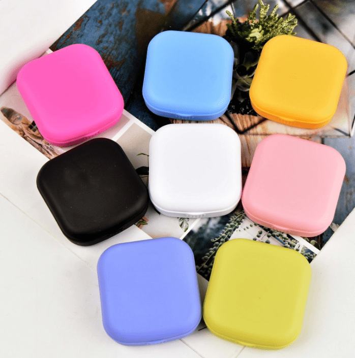 8 Pack Contact Lens Case Kit Cute Travel Contact Case, All in One Soak Storage Container with Mirror Bottle Tweezers Contact Applicator