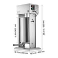 thumbnail image 5 of VEVOR Electric Sausage Stuffer, 55 LBS / 25 L Vertical Meat Stuffer, Stepless Speed Control and Foot Pedal, Stainless Steel Heavy Duty Sausage Filler with 5 Stuffing Tubes, for Commercial & Home Use, 5 of 9