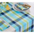 thumbnail image 2 of Solino Chemin de Table en Lin Bleu 48 Pouces - 100 % Lin Pur Été Madras à Carreaux 14 x 48 Pouces - Tissu Fait Main et Lavable en Machine, 2 of 7