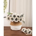thumbnail image 2 of XmhyTop 12 girasoles artificiales con tallos de 4 pulgadas, girasoles de seda a granel para decoración de bodas, hogares, jardines, fiestas al aire libre (amarillo), 2 of 5