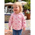 thumbnail image 4 of Cenuakty Kids Girl Windbreaker Hooded Jacket Waterproof Bow Print Zip up Cardigan, 4 of 9