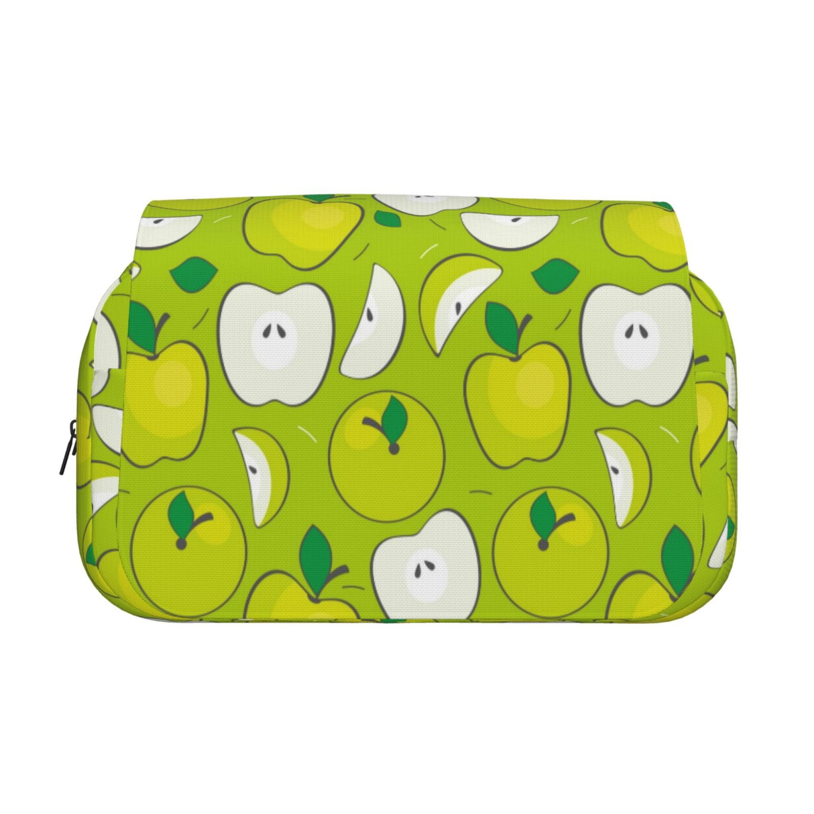 Kdxio Green Apple for Double Compartment Pen Case Oxford Organizer with Zipper Pockets for Students Artists