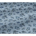 thumbnail image 4 of oneOone Cotton Jersey Medium Blue Fabric Leaves & Flower Floral Diy Clothing Quilting Fabric Print Fabric By Yards 58 Inches Wide, 4 of 4