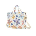 thumbnail image 7 of FORMRS Womens Corduroy Tote Bag Crossbody Shoulder Handbag with Pocket, Blue Retro Flower, 7 of 7