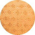 thumbnail image 1 of Ahgly Company Indoor Round Abstract Orange Modern Area Rugs, 3' Round, 1 of 4