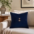 thumbnail image 3 of MYUNNIL Embroidered Bear Throw Pillow Cover, 18 x 18" Soft Cute Bear Pattern Decorative Cushion Cover with Hidden Zipper, Durable Vintage Home Decorationn for Sofa Bedroom, Blue, 3 of 5
