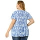 thumbnail image 5 of Women's Plus Size Blouses Ruffle Sleeve Loose Stripe Tops Blue 2X, 5 of 7