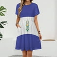 thumbnail image 2 of El Salvador Flags Short Sleeve Dress Women Summer Evening Dresses Ladies Sundress, 2 of 7