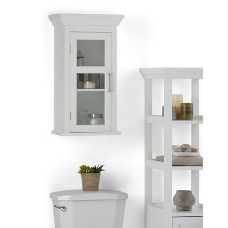 White Bathroom Furniture - WyndenHall Hayes Single Door Bathroom Wall Cabinet in White