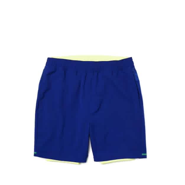 Lacoste Men's Cosmic/Lime Sport Layered Shorts, Brand Size 3 (Small ...