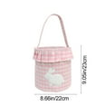 thumbnail image 3 of Easter Decor Rabbit Tassel Bag, Plaid Easter Egg Storage Tote for Kids and Adults, Holiday Candy, Gift, and Decoration Basket, Multi-Color Options, 3 of 5