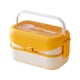 thumbnail image 2 of Fiambrera de gran capacidad con asa y compartimento doble, con tenedor-cuchara | Recipiente de plástico con aislamiento térmico, cierre hermético y vaso extraíble | Caja bento portátil para el, 2 of 7