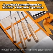 Wood Carving Tools Set of 4 Fishtail Chisels and Gouges Razor Sharp CR-V 60 Steel Woodworking Tools