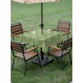 thumbnail image 5 of Square Outdoor Tablecloth with Umbrella Hole Sage Green Dotted Lines Outside Table Cloth Waterproof Patio Table Cover Geometric Abstract Art Zipper Tablecloths for Picnic Party Camping 60x60 Inch, 5 of 8