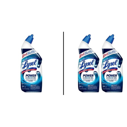 Lysol Power Toilet Bowl Cleaner 24 oz & Lysol Power Toilet Bowl Cleaner, Gel Cleaner and Disinfectant 2 Count.
