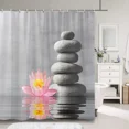 thumbnail image 4 of Green Bamboo Zen Shower Curtain Water Flowers St Reflection Water Scenery Pattern Printed Fabric Bath Curtains Bathroom r, 4 of 7