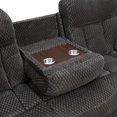 thumbnail image 4 of Benjara Charl 87 Inch Power Recliner Sofa, USB, Drop Tray, Dark Gray Polyester, 4 of 6