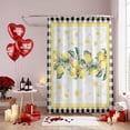 thumbnail image 3 of Summer Lemons Bathroom Shower Curtain, Yellow Fruit Plants Leaves Black Checkered Waterproof Washable Soft Bath Curtain for Bathtub Decor with 12 Hooks&Grommet, 72x72 Inch, 3 of 9