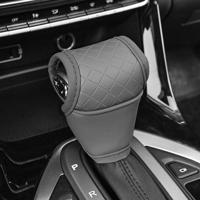 Lefu Car Gear Shift Cover PU Leather Shift Lever Cover Gearbox Shifter Knob Protector