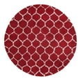 thumbnail image 3 of Unique Loom Trellis Shag Collection Area Rug - Ruby (7' 10" Round Burgundy Red/Ivory), 3 of 11