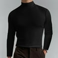 thumbnail image 2 of IROINNID Soft Shirt for Men Casual Solid Turtleneck Pullover T-shirt Bottoming Shirt,Black, 2 of 5