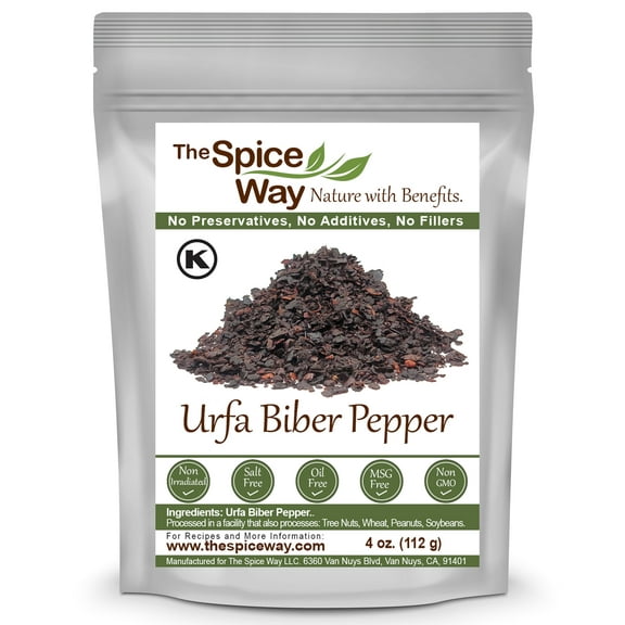 The Spice Way Urfa Biber - a Unique Black Chili Pepper Flakes (Isot) - 4 oz.