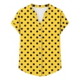 thumbnail image 5 of Ounisa Women's Loose V Neck Button Placket Drop Shoulder Sleeve Allover Print Casual Breathable Blouse, 5 of 5