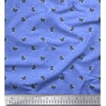 thumbnail image 1 of Soimoi Blue Cotton Voile Fabric Insect & Texture Print Fabric by The Yard 56 Inch Wide, 1 of 2
