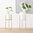 thumbnail image 4 of mdesiwst 1 Set Flower Pot Stylish Iron Frame Flower Stand Elegant Ceramic Flowerpot for Home Office Room Decoration, 4 of 8
