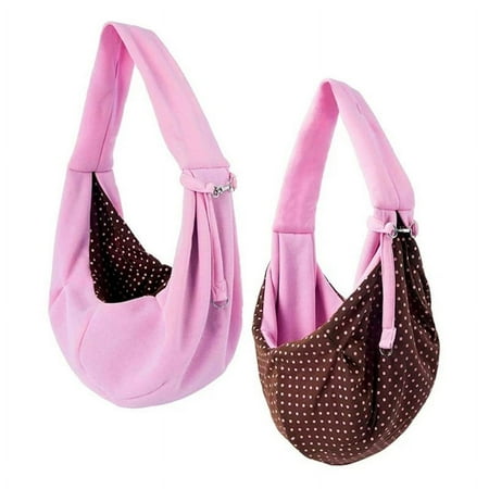 YAMB Small Dog Cat Sling Carrier Hands Free Reversible Pet Carriers Bag Pet Carrier Shoulder Crossbody Pet Slings Suitable for Puppy Small Dogs and Cats for Outdoor Travel(Pink)