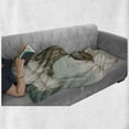 thumbnail image 6 of Cloud Soft Flannel Fleece Throw Blanket, Tree in the Sky with a Winter Welcome Sign House, Cozy Plush for Indoor and Outdoor Use, 50" x 70", Sage Green Peach, by Ambesonne, 6 of 6